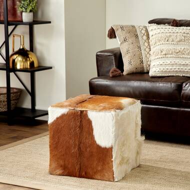 Faux deals cowhide ottoman